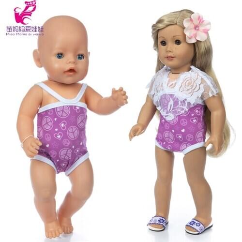 40 cm baby doll purple bikini Sun protection vest 18-inch doll swim set