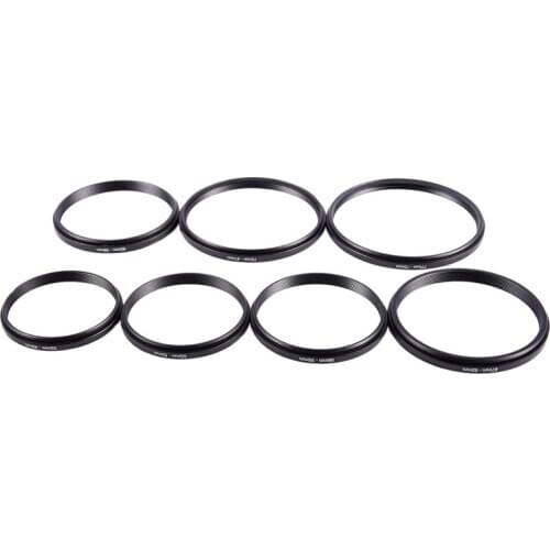 7 Filter Adapter Camera Lens Filter Step Down Ring Adapter Set 77mm-49mm New