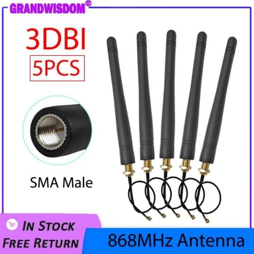 868MHz 915MHz lora Antenna 3dbi SMA Male Connector GSM 915 MHz 868 MHz antena antenne waterproof +21cm RP-SMA/u.FL Pigtail Cable