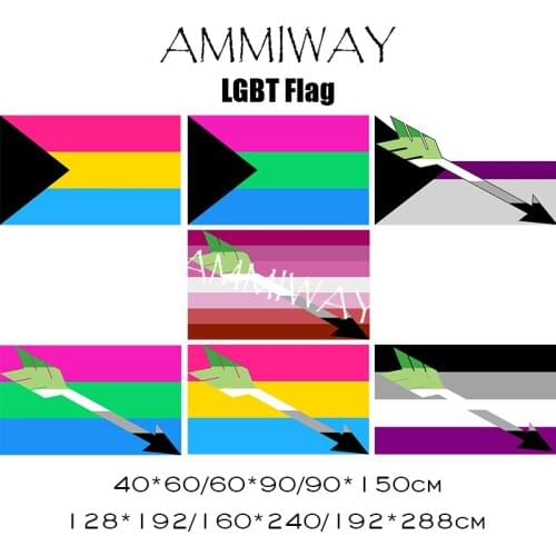 AMMIWAY Demisexual Pansexual Pan Polysexuality Aromantic Demisexual Lesbian Asexual Arrow Combo Rainbow LGBT Gay Pride Flags