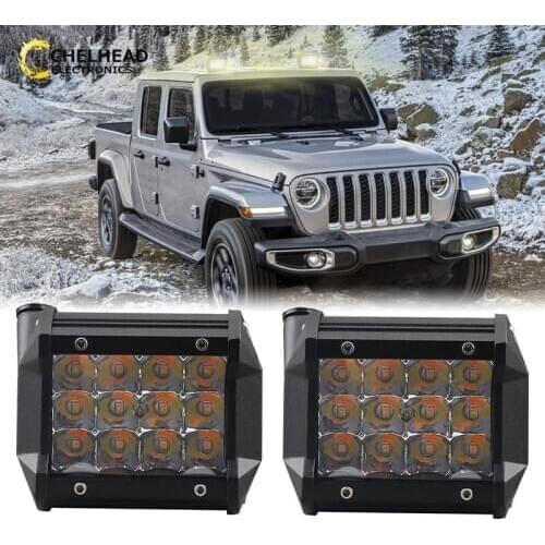 Car 12V 24V Led Work Lights Bar Lamp Day Night Driving Led Lighting Bulb 36W for Off road ATV UAZ Tractor 4x4 Coche Dual Color