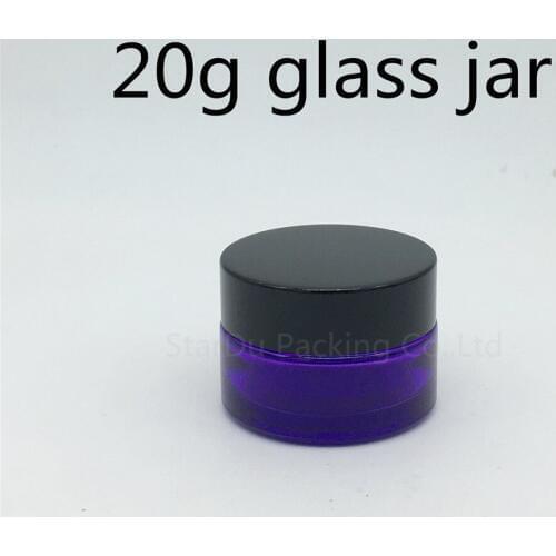 Free shipping 20g purple Glass Cream Jar for Eye Cream and Lipstick, Senior Cream Bottle 100pcs