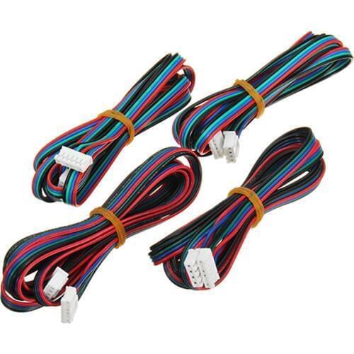 Free Shipping 4pcs 100cm/200cm 4pin to 6pin XH2.54 NEMA 17 Stepper Motor Cable DuPont line For 42 Stepper Motor