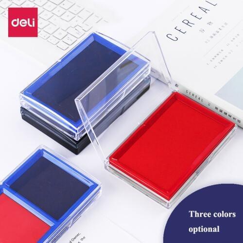 Deli 9864 9865 Square Stamp ink pad 85x135mm stamp pad ink pad Red Black Blue colors Finance Stationery ink pad