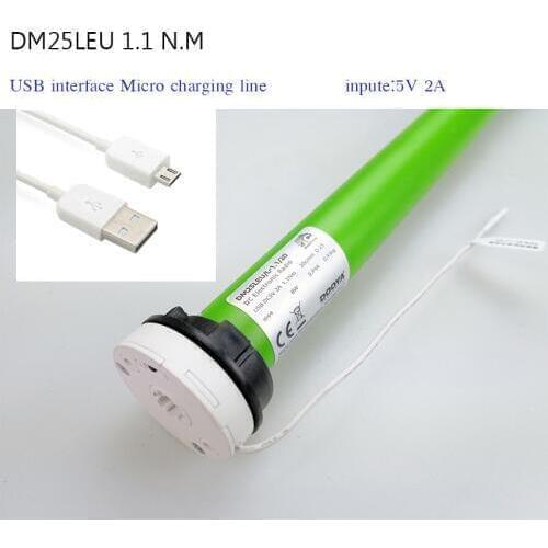 DOOY motor DM25LE 1.1 N.m input 5V 2A USB Micro interface ,fit for 38mm tube for roller blinds