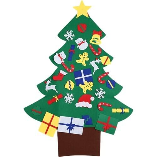 DIY Crafts Toys Felt Christmas Tree Ornaments Fake Christmas Tree Kids Toy Christmas Party Decoration New Year