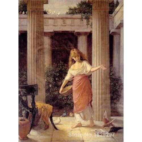 Oil Painting for kids room In the Peristyle by John William Waterhouse Hand painted High quality
