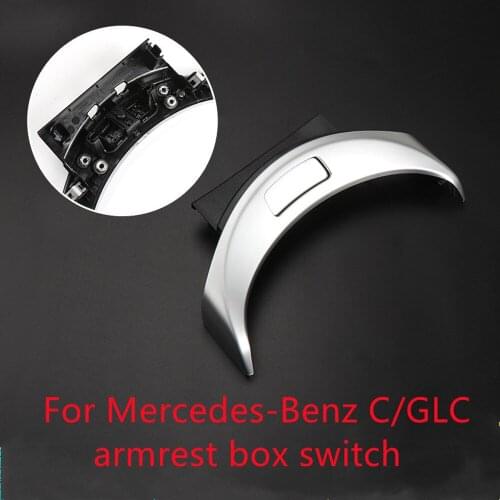 For Mercedes-Benz C-Class C180 C200 C260 GLC-Class GLC300 central control armrest box switch silver crescent button key