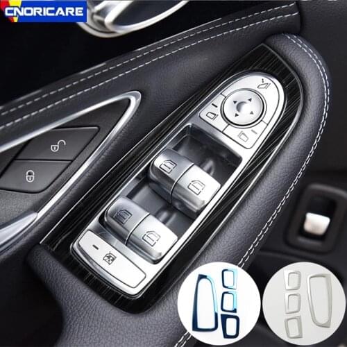 Car Window Glass Lift Control Switch Button For Mercedes Benz C Class W205 GLC X253 LHD Door Armrest Panel Interior Accessories