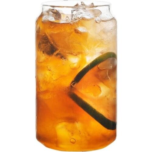 Creative Glass Cup Can Shape Tea Juice Milk Coffee Mug Wine Glass Drink Cup High Borosilicate Glass Durable Drinkware