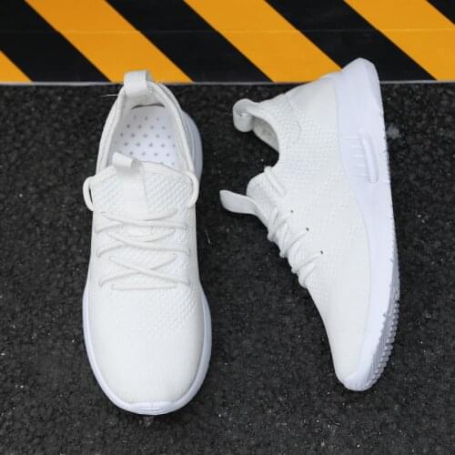 Sneakers Men Mesh Brathable Running Sport Shoes Men Trend Lightweight Walking Shoes Lace Up Black White Shoes Athletic Trainers