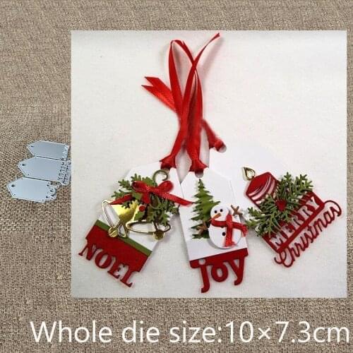XLDesign Craft Metal Cutting Die die cuts 3pcs Christmas tags decoration scrapbook Album Paper Card Craft Embossing die cuts