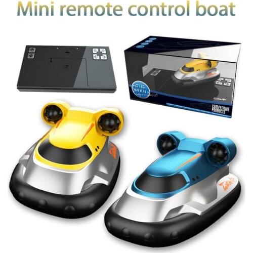 Electric Remote Control Hovercraft 2.4G Wireless Mini RC Submarine With Lights Speedboat Rotate Propeller Children Boy Water Toy