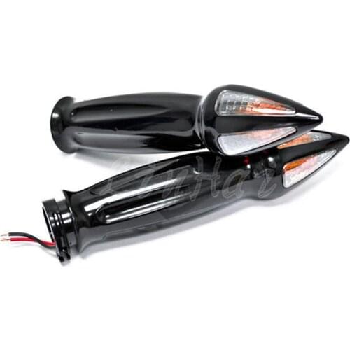 Motorcycle 1"25mm Black Hand Grips Handle Bar Turn Signals For Harley Customs Dyna Softail