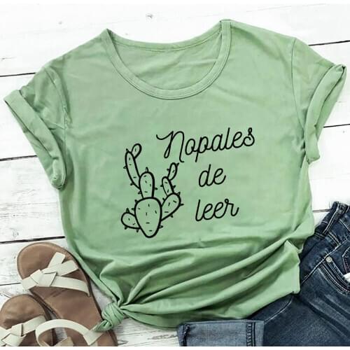 Nopales De Leer Spanish Teacher Shirt Maestra 100%Cotton Women Tshirt Teacher Summer Casual O-Neck Pullovers Short Sleeve Top