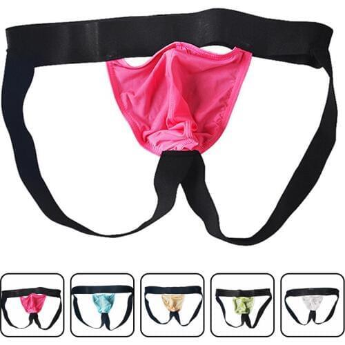 Double Ding Underwear Male Interest Mens Erotic Lingerie Jockstrap Crotch Yin Meridians Bag Fad Sexy Slim U Convex Adult Thong