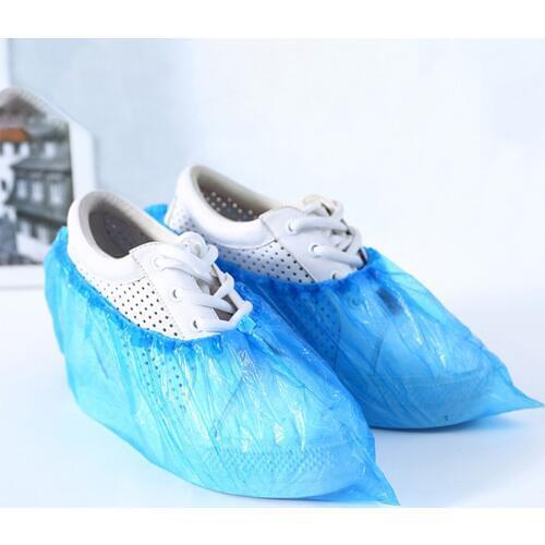 10Pcs Disposable Shoe Covers Disposable Plastic Thick Outdoor Rainy Day Carpet Cleaning Shoe Cover Blue Waterproof Shoe Covers