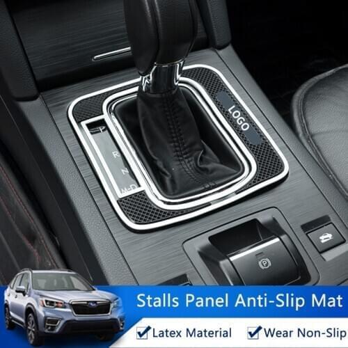 QHCP Car Gear Shift Anti-Slip Pad Latex Auto Non-slip Gear Panel Mat Protection For Subaru Forester 2013-2018 Interior Accessory