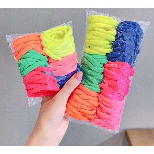 25/50/100PCS 4.5/4/2.5CM Hair Scrunchy For Women Hair Bands Elastic Seamless Link Rope Soft Colorful Rubber Band Hairwear