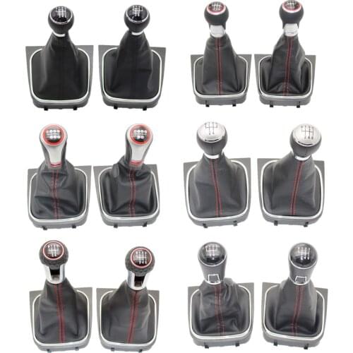 For volkswagen VW Golf 5 A5 MK5 GTI GTD R32 2004 2005 2006 2007 2008 Car-styling Gear shift knob leather Boot