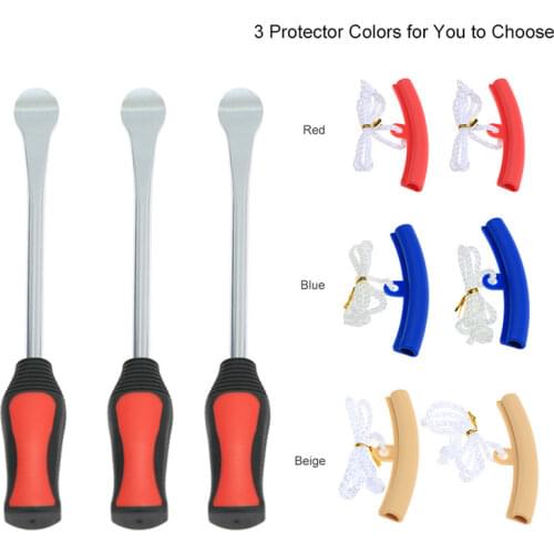 3 Tire Lever Tool Spoon + 2 Wheel Rim Protectors Tool Kit for Motorcycle Bike Tire Changing Removing