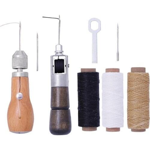 Leather Sewing Awl Thread Kit Manual Sewing Machine Speedy Stitcher Leather Craft Stitching Shoemaker Canvas Repair Tool