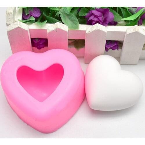3D Love Heart Dessert Cake Silicone Mold Mousse Home Kitchen Baking Pastry Decoration Handmade Crystal Candy Moulds