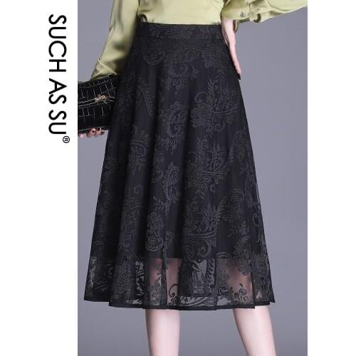 SUCH AS SU Lace Pencil Skirts