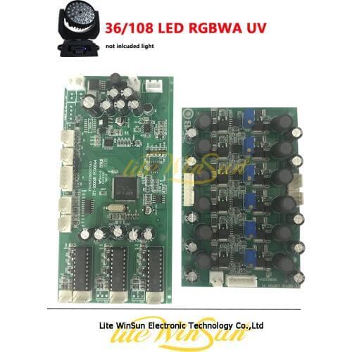 36*18W 108LED RGBWA UV LED Moving Head Light ZOOM Mother Board Screen Board LED Plate Driver LED Wash Moving Head
