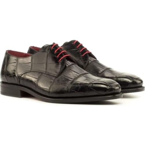 Derby Bridegroom Checkered Dress Formal Office Best Men Shoes Banquet Genuine Leather Business Designer Shoes