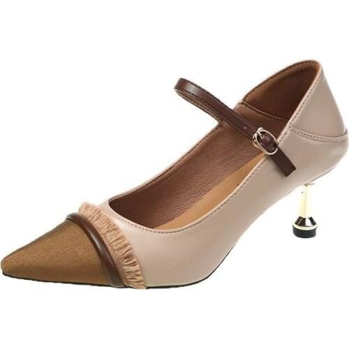 Summer Work Shoes Women Pumps Spring Casual Shoes Female High Heels Fashion color matching pointed Weding Shoes Plus Size Pumps