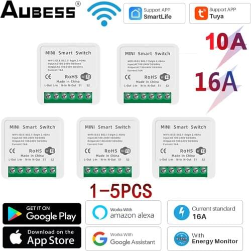 Smart Mini Wifi DIY Switch Supports 2 Way Control Smart Home Automation Module Works with Alexa Google Home Smart Life App