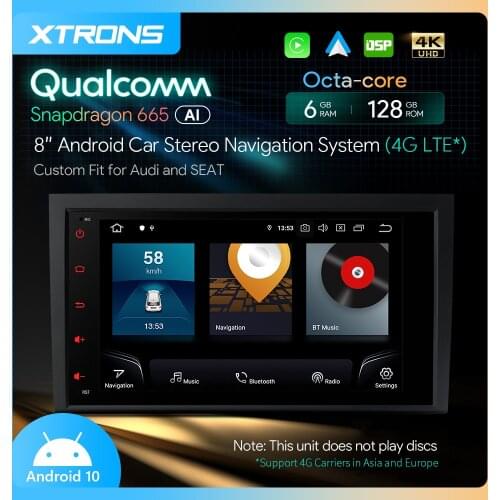XTRONS 7'' Android 10.0 PX5 Qualcomm Bluetooth 5.0 Car Stereo DVD Player Radio GPS OBD for Audi A4 S4 B6 B7 RS4 For SEAT Exeo