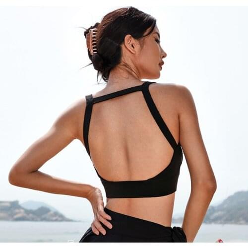 Summer New Beautiful Back Hollow Women Sports Bra High Elastic Quick-Drying Yoga Vest Shockproof Fitness Dance Training Bra Vest