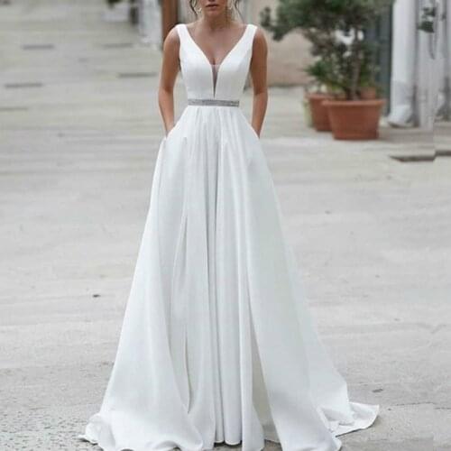 New Women White Maxi Formal Sequin Evening Party Club Long Dress Backless Sexy V Neck Sleeveless Sequined Dress