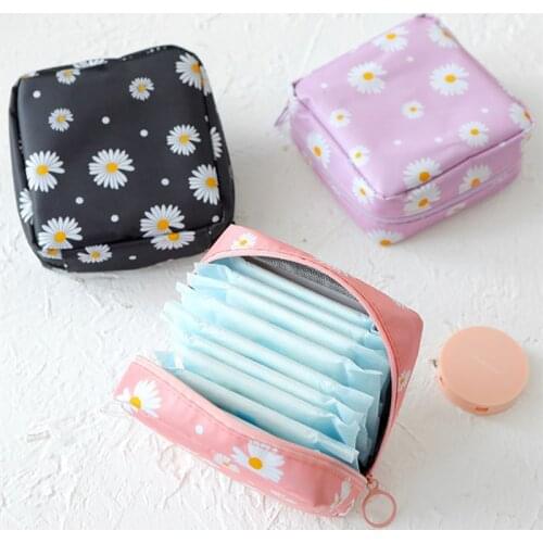1PC Portable Fabric Large Capacity Sanitary Towel Napkin Pad Tampon Purse Bag Organizer Pouch Girls Feminine Hygiene Pad Storage