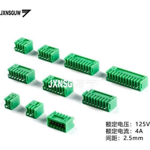 10PCS KF2EDGV-2.5-2P 3P 4P 5P 6P 7P 8P 9P 10P 12P Straight pin socket 2.5mm spacing Pluggable Terminal block