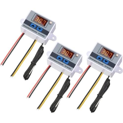 3Pcs XH-W3001 Digital LED Temperature Controller Module Digital Thermostat Switch Electronic Thermostat (12V 10A 120W)