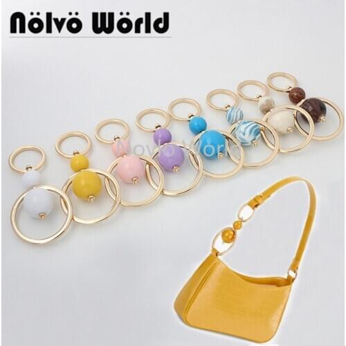 4-10pcs 8 Colors candy color 12cm ball metal gourd decorative for girls sling bags handbag shoulder chain strap ends ornament