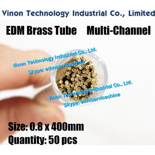 50pcs) 0.8x400MM Brass Tube Multi-Channel,Brass EDM Tubing Dia. 0.8mm Length 400mm, Brass Electrode Tube Multihole EDM DRILLING