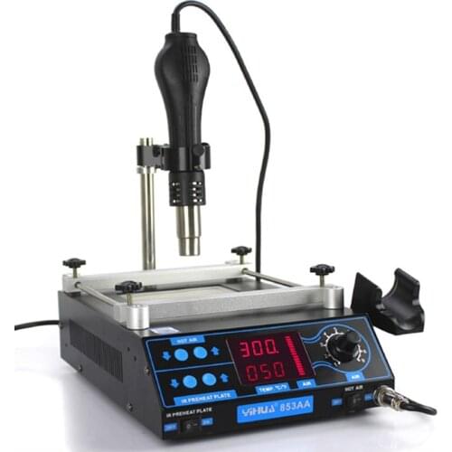 853AA Rework Station Preheating Platform Infrared Soldering Station Hot Air Gun Electric Soldering Iron Heating Station