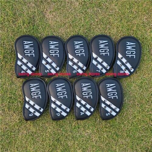 9pcs/set Golf Club Iron Headcover Rivet Golf Club Iron Head Protect Cover