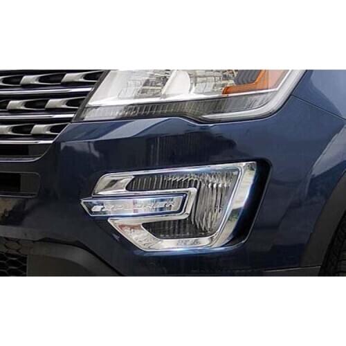 Car Styling For Ford Explorer 2016 2017 Abs Chrome Front Fog Light Lamp Cover Trim Decorartion Cover Trim 2PCS