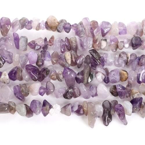 Irregular Chip Amethyst Gravel Purple Natural Stone Beads For Jewelry Making DIY Loose Spacer Beads Necklace Bracelet Handmade