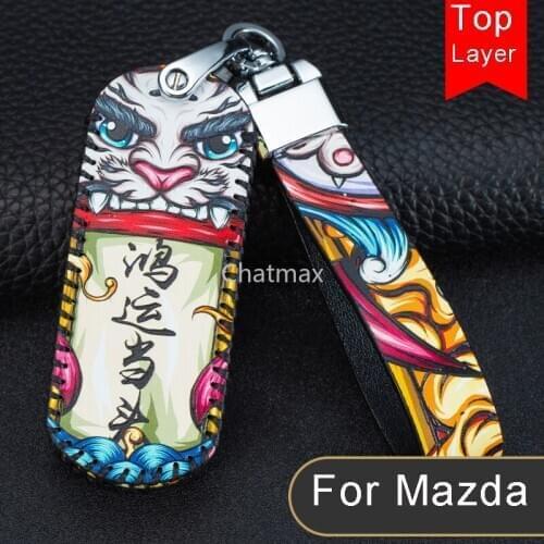 Key Chain Cover for Mazda 3 AXELA 6 ATENZA Atz CX5 CX4 CX30 Leather Bag buckle China Japan Classic Style