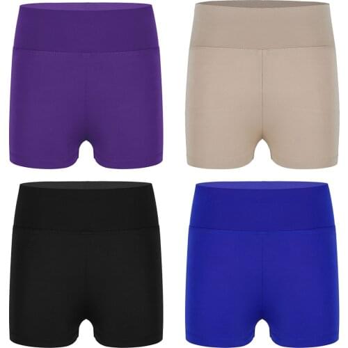 Kids Girls High Waist Activewear Ballet Dress Underpants Bottoms Gym Sports Fitness Yoga Gymnastics Shorts Children Dance Wear