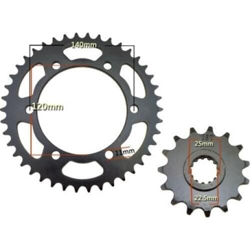 For Kawasaki ZRX400 Motorcycle Front & Rear Sprocket geartransmission Chain Gear Sprockets 525 15T/42T