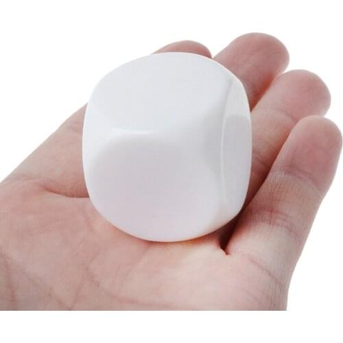 E56D Acrylic 10Pcs/Pack 10/12/14/16/18/20mm White Blank Dice Game Props Educational Toy for Children Solid Color DIY Dice