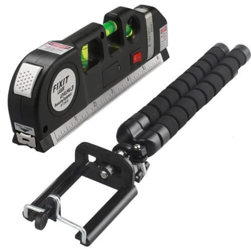 Laser Level Horizon Vertical MeasureMultipurpose Measure Level Laser 8FT Aligner Standard and Metric Rulers Black