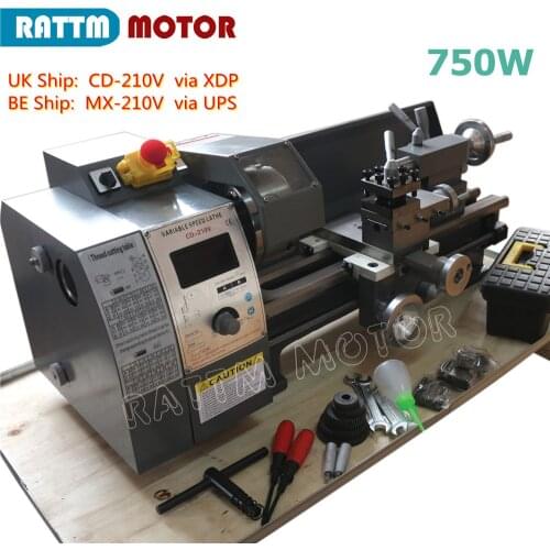 【EU】CD 210V mini lathe machine kit Engraving Metal wood woodworking machine with 750W Spindle